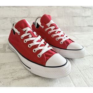 EUC Converse Chuck Taylor Unisex Low Double Tongue Red White Sneakers M7/W9